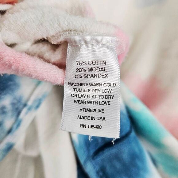 ELECTRIC & ROSE Neil Pink & Blue Tie Dye Oversized Balloon Sleeve Sweatshirt Med - Picture 7 of 7